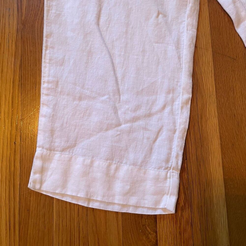 J JILL | white linen cropped pants M Petite - Picture 3 of 10